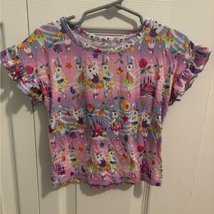 Posh Peanut Lisa Frank Ballerina Bunnies Ruffle Tee